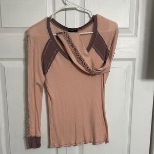 VENUS Blush and Chocolate Long Sleeve Top